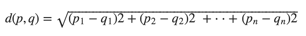Multivariate Euclidean Distance Formula